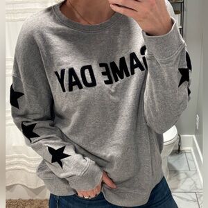 Game Day Gray Sweater with Black Star Accents boutique